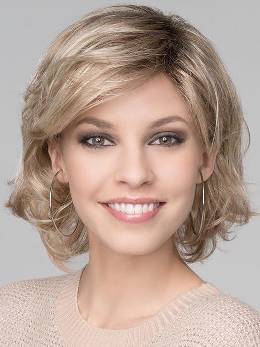 WAVE DELUXE by ELLEN WILLE in CHAMPAGNE-ROOTED | Light Beige Blonde, Medium Honey Blonde, and Platinum Blonde blend with Dark Roots PPC MAIN IMAGE