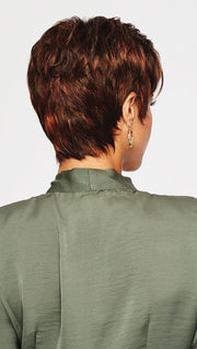 WINNER PETITE by RAQUEL WELCH | 20th Anniversary | R6/28H COPPERY MINK | Dark Medium Brown Evenly Blended with Vibrant Red Highlights