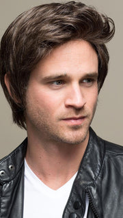 GEORGE 5 STARS 2.0 Men's Wig by ELLEN WILLE in M34S | Medium Natural Brown with 35% Gray (Wig is straight out of the box, it is not cut or altered)