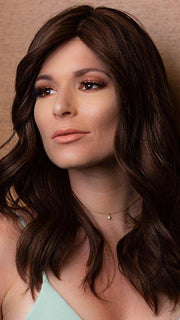 AMBER by LOUIS FERRE in 8/32 GINGER BROWN | Brown with Auburn Highlight Blend (This piece has been styled and curled)