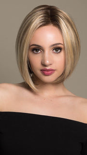 KRISTI by Jon Renau in 12FS8 SHADED PRALINE | Light Gold Brown, Light Natural Gold Blonde & Pale Natural Gold-Blonde Blend, Shaded with Medium Brown