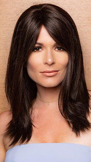 PLATINUM 106 by LOUIS FERRE in 4 CAPPUCCINO | Dark Brown  (This piece has been styled and straightened) PPC MAIN IMAGE FB MAIN IMAGE
