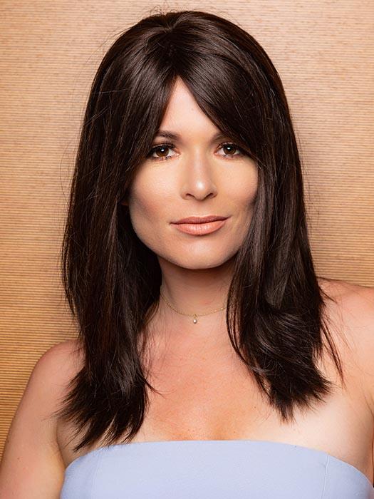 PLATINUM 106 by LOUIS FERRE in 4 CAPPUCCINO | Dark Brown  (This piece has been styled and straightened) PPC MAIN IMAGE FB MAIN IMAGE