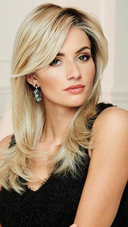 SPOTLIGHT PETITE by Raquel Welch in RL19/23SS SHADED BISCUIT | Light Ash Blonde Evenly Blended with Cool Platinum Blonde with Dark Roots