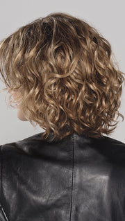 LIGHT BERNSTEIN ROOTED | Light Auburn, Light Honey Blonde, and Light Reddish Brown blend and Dark Roots