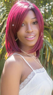 PLUM-DANDY | Blend of Burgundy and Subtle Plum with Dark Brown Roots