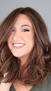STYLE SOCIETY by Raquel Welch in color RL8/29 HAZELNUT | Medium Brown With Ginger Red Highlights