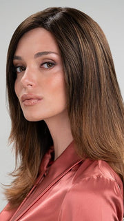S6-30A27RO AUTUMN | Brown roots to midlength, Medium Natural Red & Medium Red-Gold Blonde Blend midlength to ends