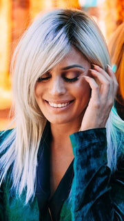 CODE MONO by ELLEN WILLE in LIGHT CHAMPAGNE ROOTED | Pearl Platinum and Light Golden Blonde Blend with Medium Brown Roots