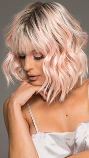 PEACHY KEEN by HAIRDO in PEACH | Light Peachy-Pink Rooted | The bangs were cut & customized for this photo