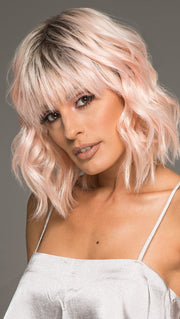 PEACHY KEEN by HAIRDO in PEACH | Light Peachy-Pink Rooted | The bangs were cut & customized for this photo