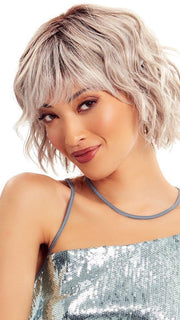 A light density silky layered bob with a very slight wave