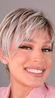 ELAN by Ellen Wille in color METALLIC-BLONDE-ROOTED 101.60.51 | Pearl Platinum, Pearl White, and Grey blend with Dark Shaded Roots
