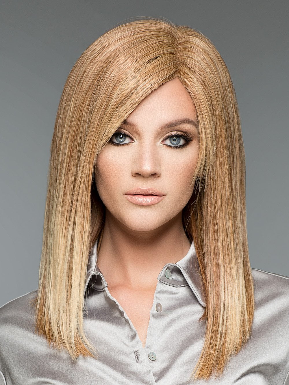 Adelle by Wig Pro in Flame  | Russet base highlighted w/ Strawberry Blonde & Ash Blonde