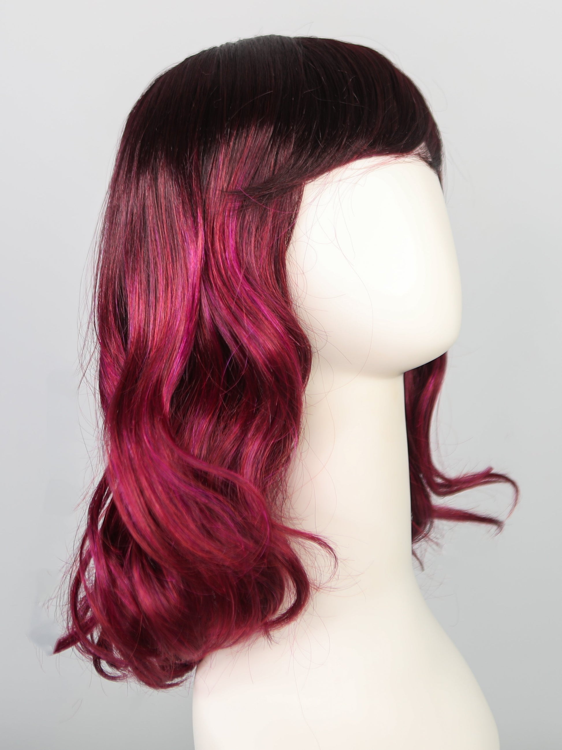 Plumberry Jam-R | Medium Plum Ombre rooted with 50/50 blend of Red/Fuschia