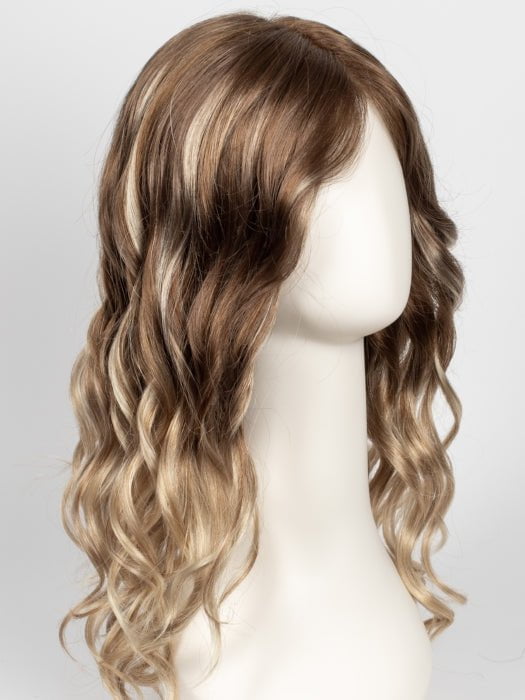 S14-26/88RO SUNSHINE | Medium Natural-Ash Blonde & Medium Red-Gold Blonde Blend roots to midlength, Light Natural Gold Blonde Blend midlength to ends
