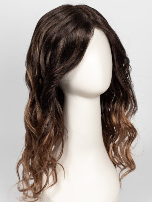 S6-30A27RO AUTUMN | Brown roots to midlength, Medium Natural Red & Medium Red-Gold Blonde Blend midlength to ends