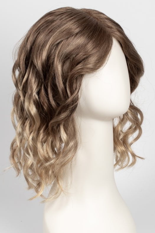 S14-26/88RO SUNSHINE | Medium Natural-Ash Blonde & Medium Red-Gold Blonde Blend roots to midlength, Light Natural Gold Blonde Blend midlength to ends