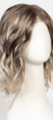 S18-60/102RO SOLSTICE | Dark Natural Ash Blonde roots to midlength, pure white with Pale Platinum Blonde midlength to ends