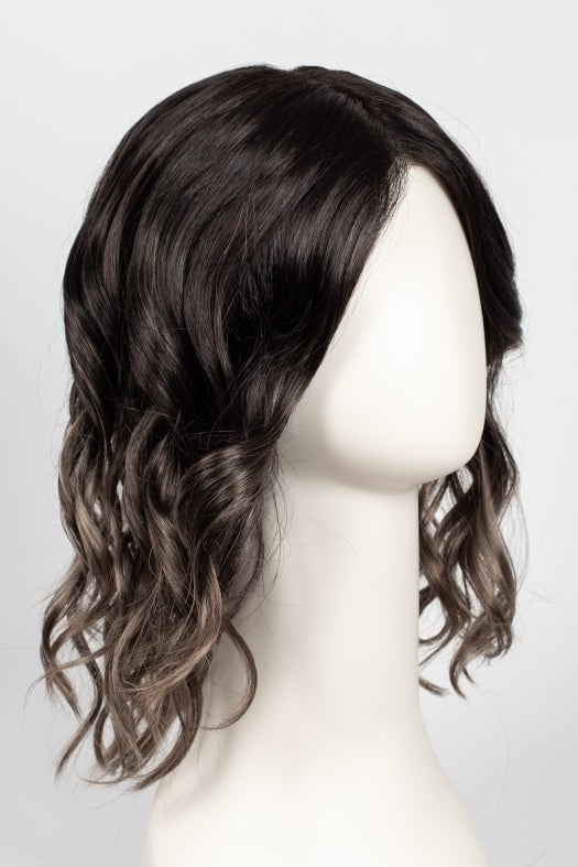 S2-103/18RO MIDNIGHT | Black/Brown Blend roots to midlength, Platinum Blonde& Dark Natural Ash Blonde blend midlength to ends