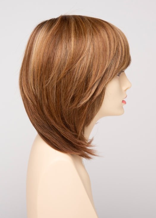 GOLDEN NUTMEG | Medium Brown roots with overall Warm Cinnamon base and Golden Blonde highlights