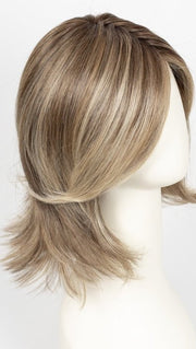 RL12/22SS SHADED CAPPUCCINO | Light Golden Brown Evenly Blended with Cool Platinum Blonde Highlights with Dark Roots
