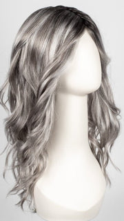 CHROMERT1B | Gray and White with 25% Medium Brown Blend and Off-Black Roots