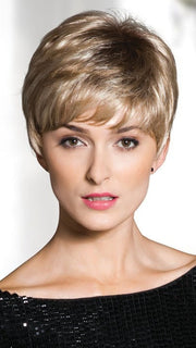 LIV by Rene of Paris in CREAMY-TOFFEE-R | Rooted Dark with Light Platinum Blonde and Light Honey Blonde evenly blended