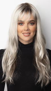 MILKY-OPAL | A Blend of Creamy Blonde and White Blonde Rooted with Warm Brown