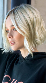 TARA by Rene of Paris in SEASHELL-BLONDE-R | Cool White Blonde and Creamy White Tones with Soft Brown Roots PPC MAIN IMAGE FB MAIN IMAGE