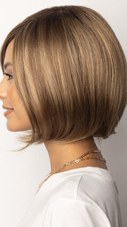 A sleek bob wig with a full side bang