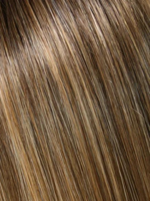 24B18S8 | Medium Gold Brown & Light Golden Blonde Blend, Shaded with a Dark Gold Brown Root