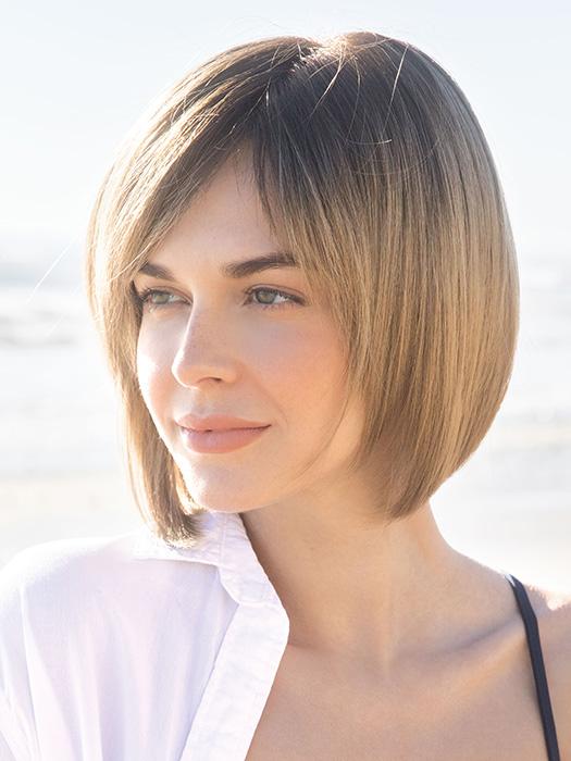 CODI by Amore in MACADAMIA-LR | The root is soft brown color that melts into a beige blonde color. PPC MAIN IMAGE
