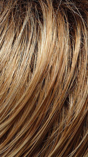 27T613S8  | Medium Natural Red-Gold Blonde and Pale Natural Gold Blonde Blend and Tipped, Shaded with Medium Brown