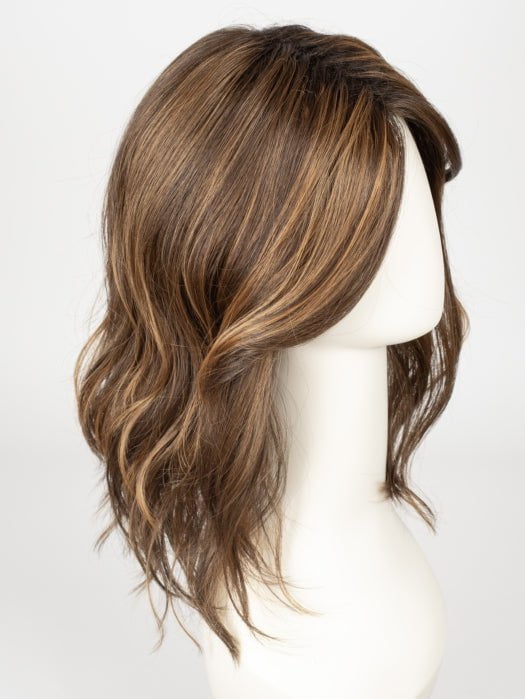 HAZELNUT ROOTED 830.31.6 | Medium Brown blended with Light Auburn, Light Copper Red, and Dark Brown with dark shaded roots