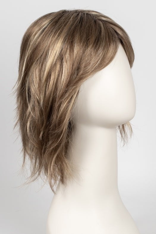 RH12/26RT4 | Light Brown with Chunky Golden Blonde Highlights and Dark Brown Roots