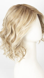 SANDY-BLONDE-ROOTED | Medium Honey Blonde, Light Ash Blonde, and Lightest Reddish Brown blend with Dark Roots
