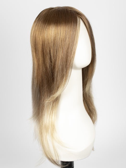 S14-26/88RO SUNSHINE | Medium Natural-Ash Blonde & Medium Red-Gold Blonde Blend roots to midlength, Light Natural Gold Blonde Blend midlength to ends