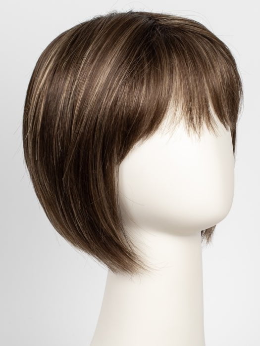 ICED-MOCHA-R | Rooted Dark Brown with Medium Brown Base Blended with Light Blonde Highlights