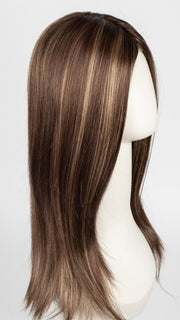 AUBURN-SUGAR-R | Rooted Dark Auburn with Medium Auburn Base with Dark Strawberry Blonde Highlights