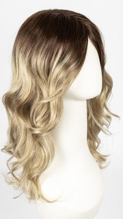 CREAMY-TOFFEE-LR | Longer Dark Roots with Light Platinum Blonde and Light Honey Blonde