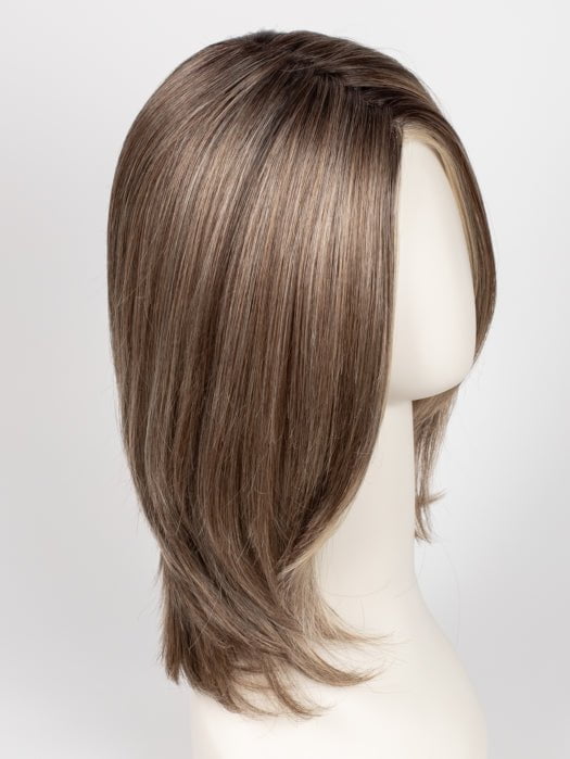 GF12-22SS CAPPUCCINO | Light Golden Brown Evenly Blended with Cool Platinum Blonde Highlights with Dark Roots