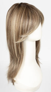 RL12/22SS SHADED CAPPUCCINO | Light Golden Brown Evenly Blended with Cool Platinum Blonde Highlights and Dark Roots