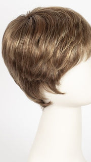 TOBACCO ROOTED | Medium Brown base with Light Golden Blonde highlights and Light Auburn lowlights and Dark Roots