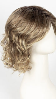 LIGHT BERNSTEIN ROOTED | Light Auburn, Light Honey Blonde, and Light Reddish Brown blend and Dark Roots