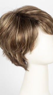 TOBACCO ROOTED | Medium Brown base with Light Golden Blonde highlights and Light Auburn lowlights and Dark Roots