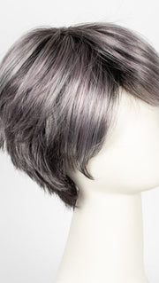 METALLIC PURPLE ROOTED | Pearl Platinum and Pure White with Black and Purple Blended throughout with Shaded Roots