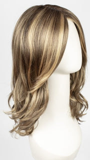 24BT18S8 SHADED MOCHA | Medium Natural Ash Blonde & Light Natural Gold Blonde Blend, Shaded with Medium Brown