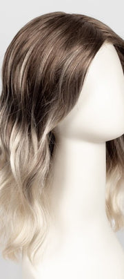 S18-60/102RO SOLSTICE | Dark Natural Ash Blonde roots to midlength, pure white with Pale Platinum Blonde midlength to ends