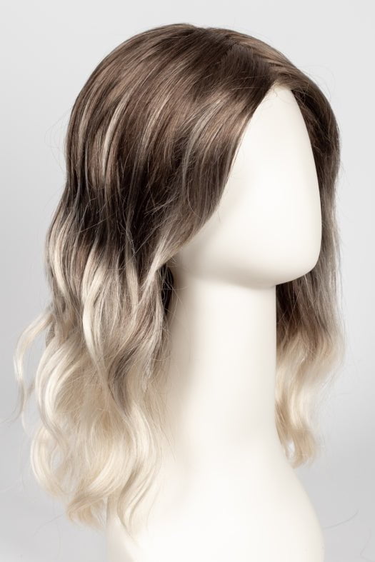 S18-60/102RO SOLSTICE | Dark Natural Ash Blonde roots to midlength, pure white with Pale Platinum Blonde midlength to ends